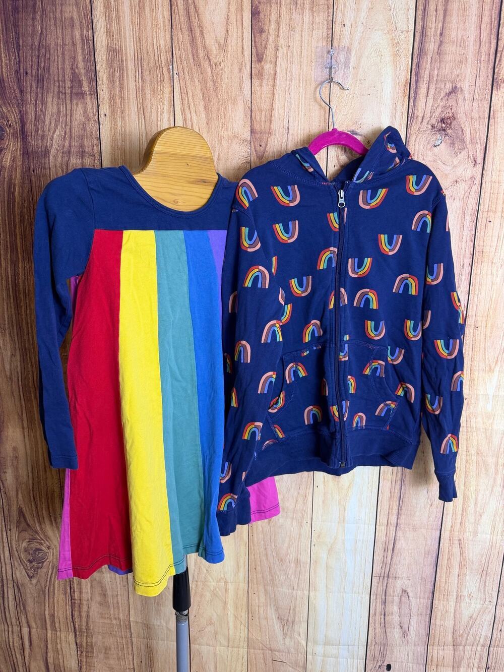 Hanna Andersson Rainbow Bundle PRIDE Hoodie and Dress Size Girls US 10 & 6-7